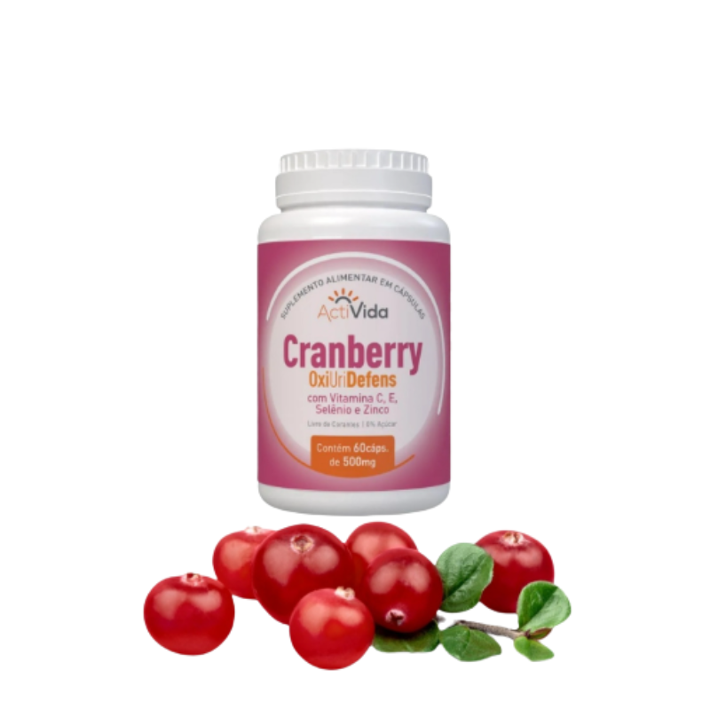 Cranberry Oxiuridefen + Vitamina C e Zinco 60 Cápsulas 500mg Activida